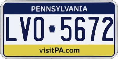 PA license plate LVO5672