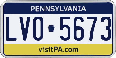 PA license plate LVO5673