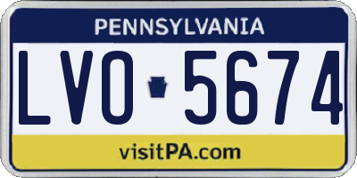 PA license plate LVO5674