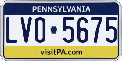 PA license plate LVO5675