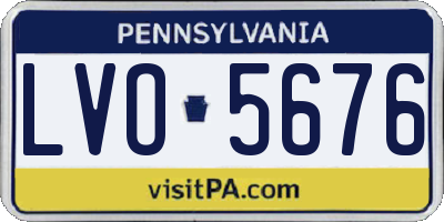 PA license plate LVO5676