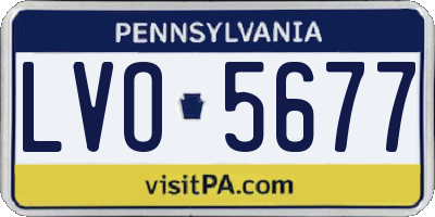 PA license plate LVO5677
