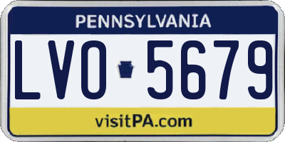 PA license plate LVO5679