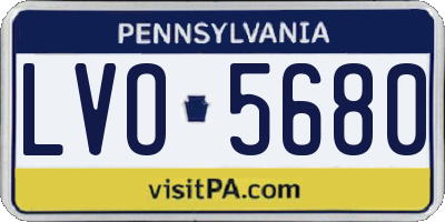 PA license plate LVO5680