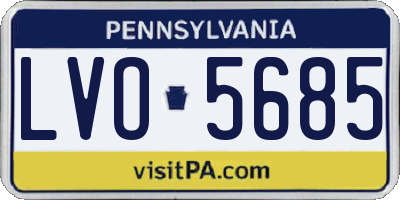 PA license plate LVO5685