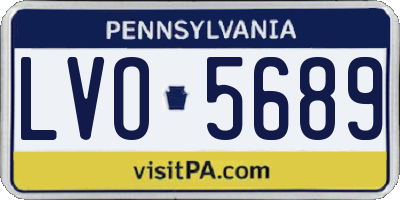 PA license plate LVO5689