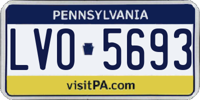 PA license plate LVO5693