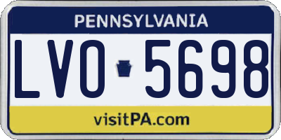 PA license plate LVO5698