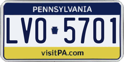 PA license plate LVO5701