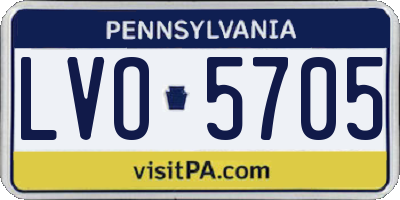 PA license plate LVO5705