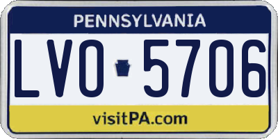 PA license plate LVO5706