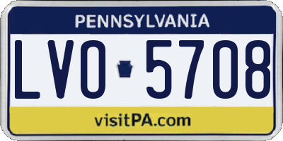 PA license plate LVO5708