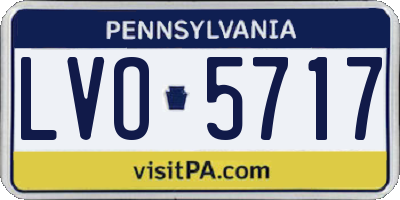 PA license plate LVO5717