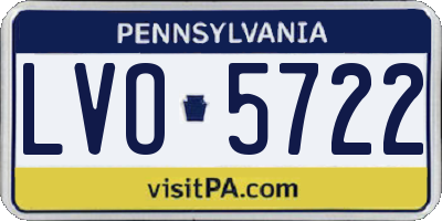 PA license plate LVO5722