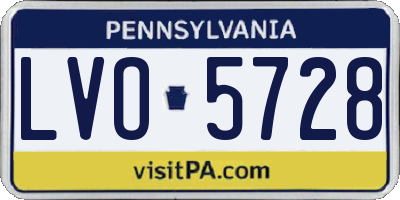 PA license plate LVO5728