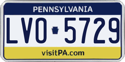 PA license plate LVO5729