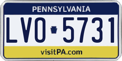 PA license plate LVO5731