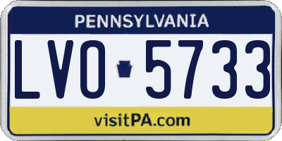 PA license plate LVO5733