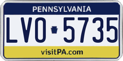 PA license plate LVO5735