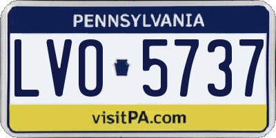 PA license plate LVO5737