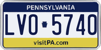 PA license plate LVO5740