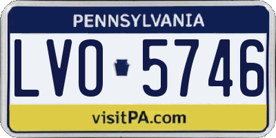 PA license plate LVO5746