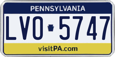 PA license plate LVO5747