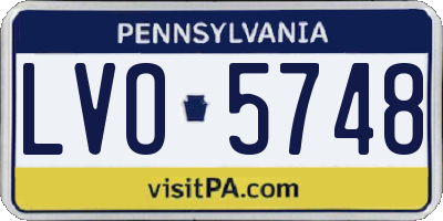 PA license plate LVO5748
