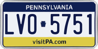 PA license plate LVO5751