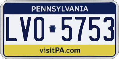 PA license plate LVO5753