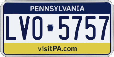 PA license plate LVO5757