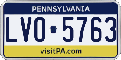 PA license plate LVO5763