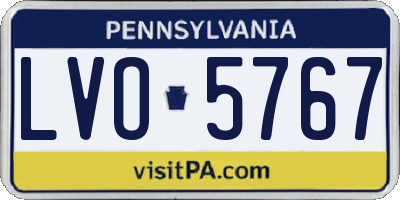 PA license plate LVO5767