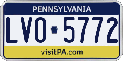 PA license plate LVO5772