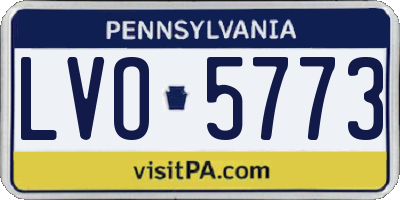PA license plate LVO5773