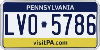 PA license plate LVO5786