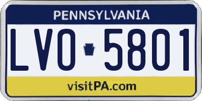 PA license plate LVO5801