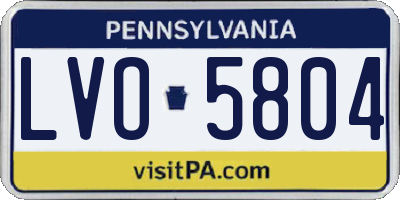 PA license plate LVO5804