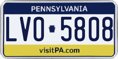PA license plate LVO5808