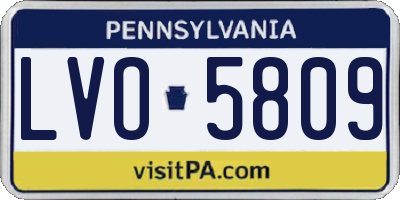 PA license plate LVO5809