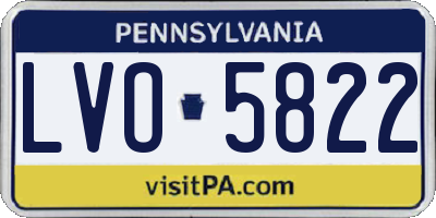 PA license plate LVO5822