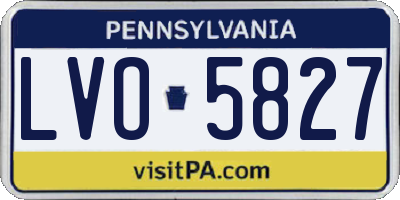 PA license plate LVO5827