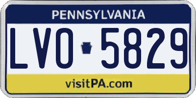 PA license plate LVO5829