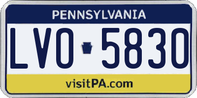 PA license plate LVO5830