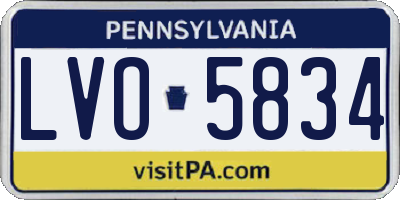 PA license plate LVO5834