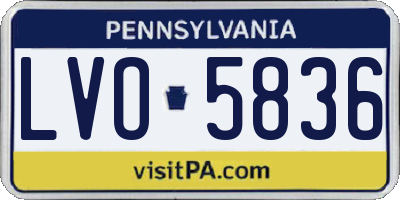 PA license plate LVO5836