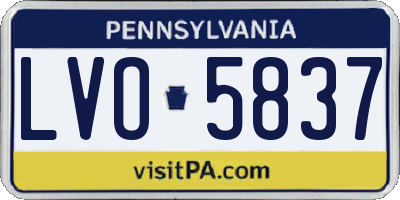 PA license plate LVO5837