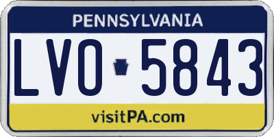 PA license plate LVO5843