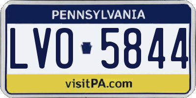 PA license plate LVO5844