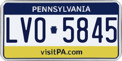 PA license plate LVO5845